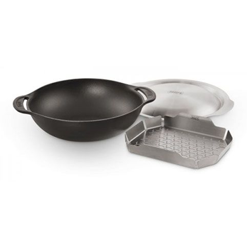 Чугунный вок Weber GBS со вставкой для приготовления на пару
